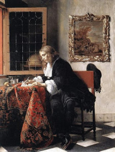 man reading letter