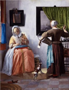 woman reading letter