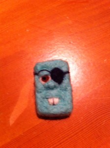 On this little guy I was trying to learn how to do angles and corners. He is only about 3.5 cm by 2 cm and I think this format would make for some nice magnets. 